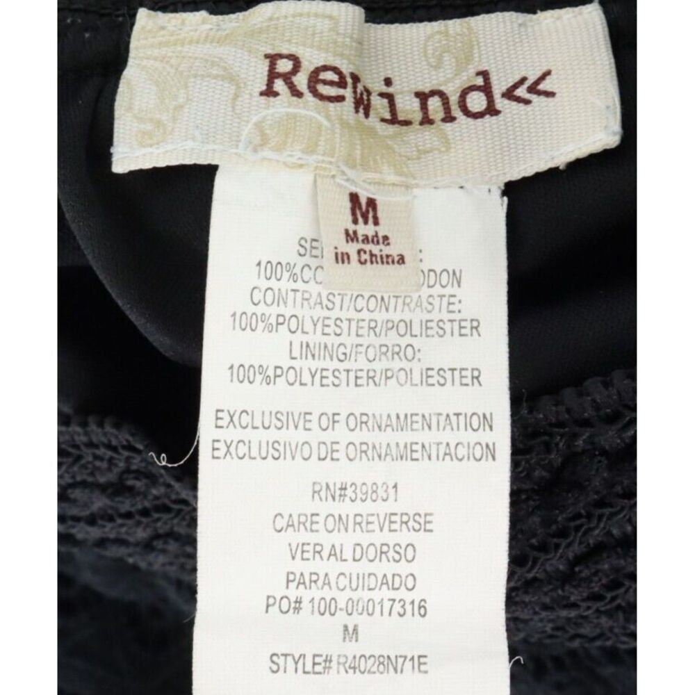 Rewind Casual Shorts Womens M Black Lace Overlay Mid Rise Pull-On Stretch Waist - Picture 5 of 5